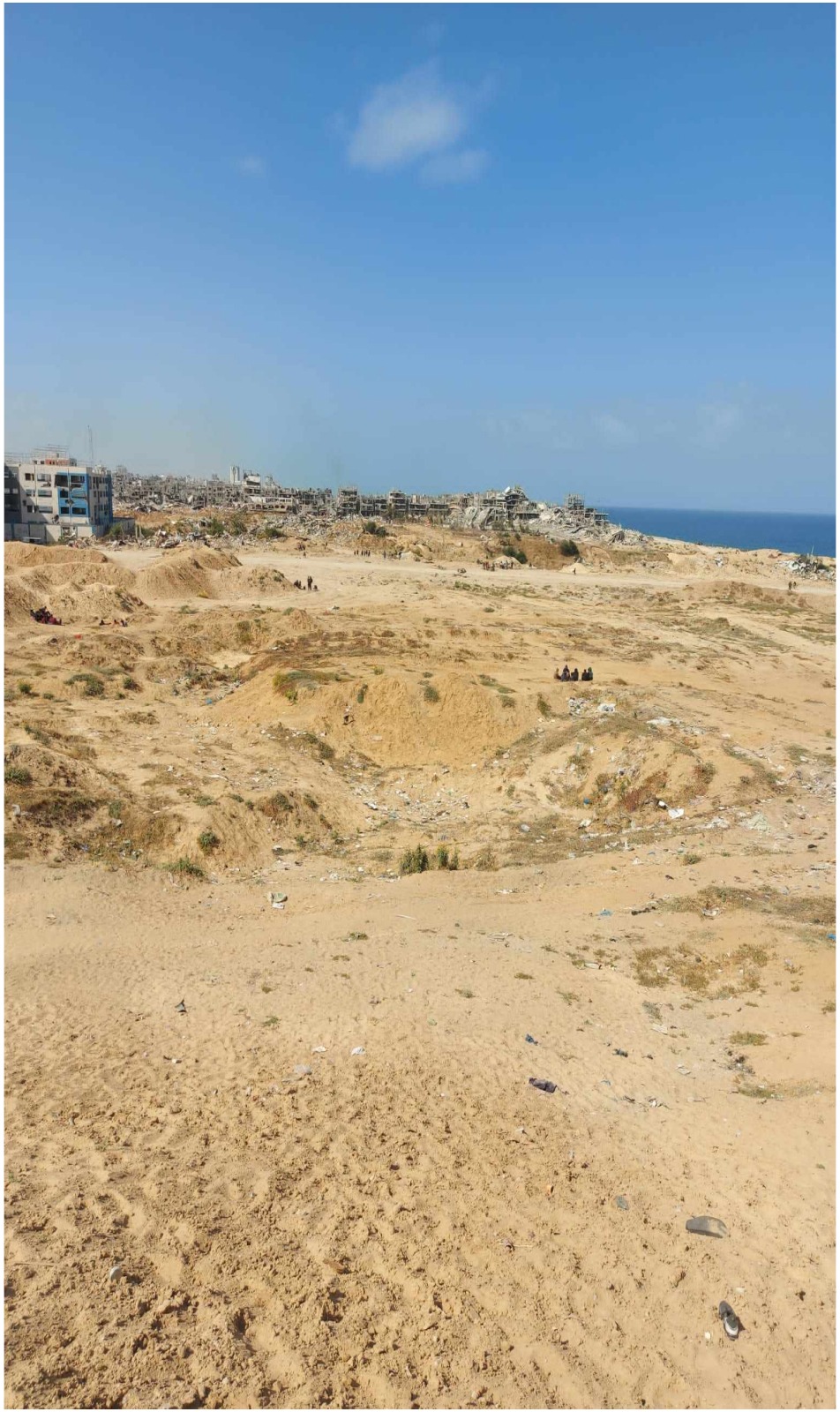 Photo of site after it was bombarded and bulldozed