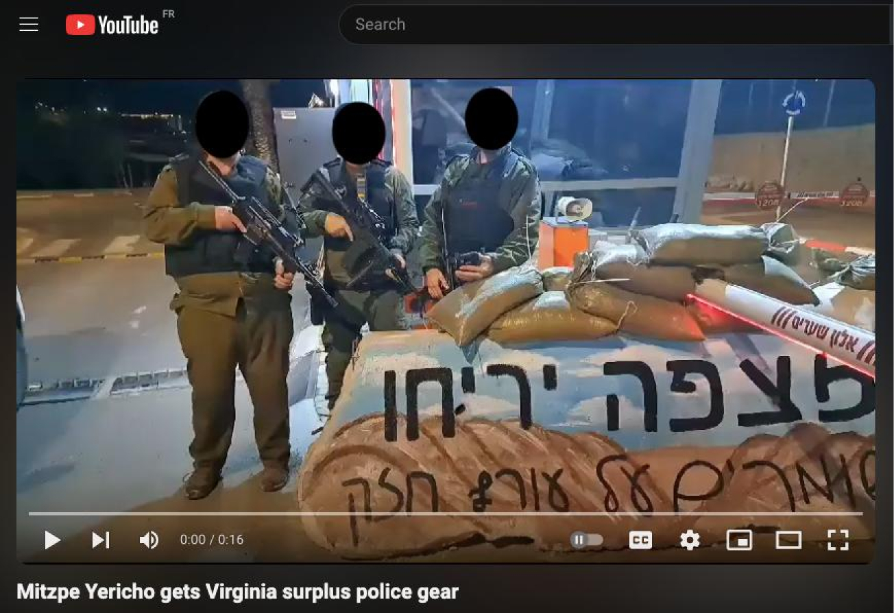Mitzpe Yeriho settlers in a video thanking Virginia law enforcement. YouTube video.