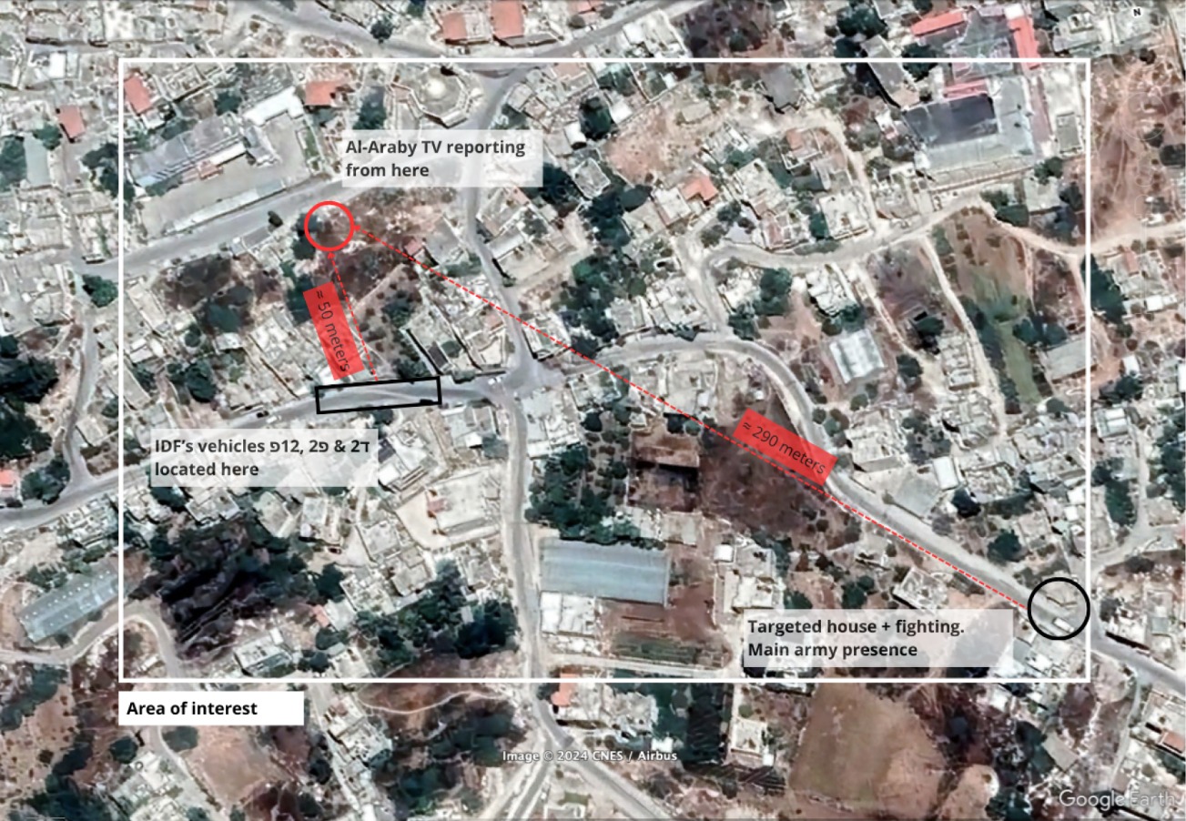 Area of interest for the events of May 4 in Deir Al-Ghusun (Credit: Own elaboration).