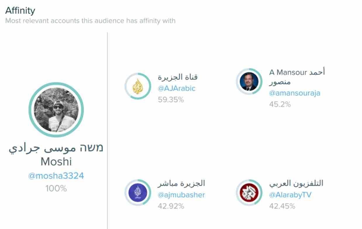 Accounts most associated with Moshi Gradi's audience.