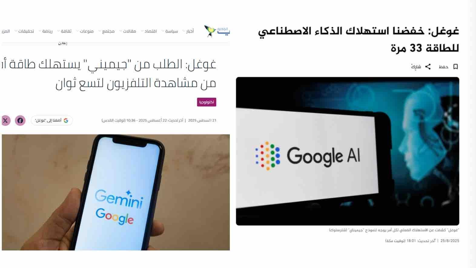 Screenshots of reports carried by Al Jazeera and Al-Arabi Al-Jadid in 2025